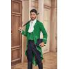 Runcati Mens Steampunk Victorian Jacket Gothic Tailcoat Costume Vintage Tuxedo Viking Renaissance Pirate Halloween Coats(Green-x)