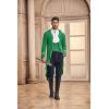 Runcati Mens Steampunk Victorian Jacket Gothic Tailcoat Costume Vintage Tuxedo Viking Renaissance Pirate Halloween Coats(Green-x)