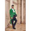 Runcati Mens Steampunk Victorian Jacket Gothic Tailcoat Costume Vintage Tuxedo Viking Renaissance Pirate Halloween Coats(Green-x)