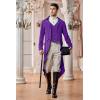 Runcati Mens Steampunk Victorian Jacket Gothic Tailcoat Costume Vintage Tuxedo Viking Renaissance Pirate Halloween Coats(Purple)
