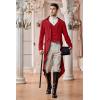 Runcati Mens Steampunk Victorian Jacket Gothic Tailcoat Costume Vintage Tuxedo Viking Renaissance Pirate Halloween Coats(Red)