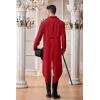 Runcati Mens Steampunk Victorian Jacket Gothic Tailcoat Costume Vintage Tuxedo Viking Renaissance Pirate Halloween Coats(Red)