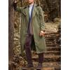 Runcati Mens Trench Coat Double Breasted Belted Windbreaker Jackets Lapel Lightweight Long Jacket Casual Overcoat(Army Green)