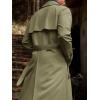 Runcati Mens Trench Coat Double Breasted Belted Windbreaker Jackets Lapel Lightweight Long Jacket Casual Overcoat(Army Green)