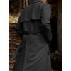 Runcati Mens Trench Coat Double Breasted Belted Windbreaker Jackets Lapel Lightweight Long Jacket Casual Overcoat(Black)