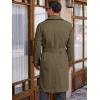 Runcati Mens Trench Coat Double Breasted Long Jacket Casual Windbreaker Notched Lapel Belted Overcoat(Army Green)