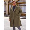 Runcati Mens Trench Coat Double Breasted Long Jacket Casual Windbreaker Notched Lapel Belted Overcoat(Army Green)