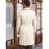Runcati Mens Trench Coat Double Breasted Long Jacket Casual Windbreaker Notched Lapel Belted Overcoat(Beige)