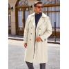 Runcati Mens Trench Coat Double Breasted Long Jacket Casual Windbreaker Notched Lapel Belted Overcoat(Beige)