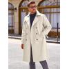 Runcati Mens Trench Coat Double Breasted Long Jacket Casual Windbreaker Notched Lapel Belted Overcoat(Beige)