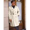 Runcati Mens Trench Coat Double Breasted Long Jacket Casual Windbreaker Notched Lapel Belted Overcoat(Beige)