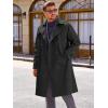 Runcati Mens Trench Coat Double Breasted Long Jacket Casual Windbreaker Notched Lapel Belted Overcoat(Black)