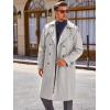 Runcati Mens Trench Coat Double Breasted Long Jacket Casual Windbreaker Notched Lapel Belted Overcoat(Grey)