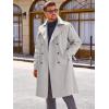 Runcati Mens Trench Coat Double Breasted Long Jacket Casual Windbreaker Notched Lapel Belted Overcoat(Grey)
