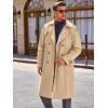 Runcati Mens Trench Coat Double Breasted Long Jacket Casual Windbreaker Notched Lapel Belted Overcoat(Khaki)
