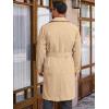 Runcati Mens Trench Coat Double Breasted Long Jacket Casual Windbreaker Notched Lapel Belted Overcoat(Khaki)
