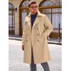 Runcati Mens Trench Coat Double Breasted Long Jacket Casual Windbreaker Notched Lapel Belted Overcoat(Khaki)