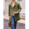 Runcati Mens Trench Coat Double Breasted Mid Long Jacket Casual Belted Overcoat Notched Lapel Windbreaker(Army Green)