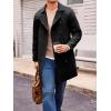 Runcati Mens Trench Coat Double Breasted Mid Long Jacket Casual Belted Overcoat Notched Lapel Windbreaker(Black)