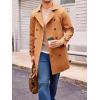 Runcati Mens Trench Coat Double Breasted Mid Long Jacket Casual Belted Overcoat Notched Lapel Windbreaker(Brown)