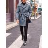 Runcati Mens Trench Coat Double Breasted Mid Long Jacket Casual Belted Overcoat Notched Lapel Windbreaker(Dark Grey)