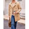 Runcati Mens Trench Coat Double Breasted Mid Long Jacket Casual Belted Overcoat Notched Lapel Windbreaker(Khaki)