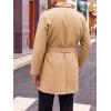 Runcati Mens Trench Coat Double Breasted Mid Long Jacket Casual Belted Overcoat Notched Lapel Windbreaker(Khaki)