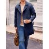 Runcati Mens Trench Coat Double Breasted Mid Long Jacket Casual Belted Overcoat Notched Lapel Windbreaker(Navy Blue)