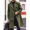 Runcati Mens Trench Coat Notch Lapel Double Breasted Peacoat Wool Blend Casual Long Overcoat(Army Green)