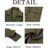 Runcati Mens Trench Coat Notch Lapel Double Breasted Peacoat Wool Blend Casual Long Overcoat(Army Green)