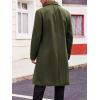 Runcati Mens Trench Coat Notch Lapel Double Breasted Peacoat Wool Blend Casual Long Overcoat(Army Green)