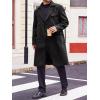 Runcati Mens Trench Coat Notch Lapel Double Breasted Peacoat Wool Blend Casual Long Overcoat(Black)