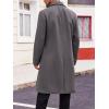 Runcati Mens Trench Coat Notch Lapel Double Breasted Peacoat Wool Blend Casual Long Overcoat(Dark Grey)