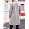 Runcati Mens Trench Coat Notch Lapel Double Breasted Peacoat Wool Blend Casual Long Overcoat(Grey)