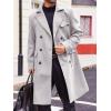 Runcati Mens Trench Coat Notch Lapel Double Breasted Peacoat Wool Blend Casual Long Overcoat(Grey)