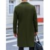 Runcati Mens Trench Coat Notch Lapel Slim Fit Double Breasted Long Pea Coat Winter Warm Overcoat(Army Green)