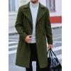 Runcati Mens Trench Coat Notch Lapel Slim Fit Double Breasted Long Pea Coat Winter Warm Overcoat(Army Green)