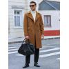 Runcati Mens Trench Coat Notch Lapel Slim Fit Double Breasted Long Pea Coat Winter Warm Overcoat(Brown)