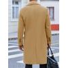 Runcati Mens Trench Coat Notch Lapel Slim Fit Double Breasted Long Pea Coat Winter Warm Overcoat(Khaki)