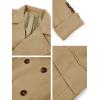 Runcati Mens Trench Coat Notch Lapel Slim Fit Double Breasted Long Pea Coat Winter Warm Overcoat(Khaki)