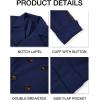 Runcati Mens Trench Coat Notch Lapel Slim Fit Double Breasted Long Pea Coat Winter Warm Overcoat(Navy)