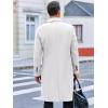 Runcati Mens Trench Coat Notch Lapel Slim Fit Double Breasted Long Pea Coat Winter Warm Overcoat(White)