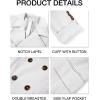Runcati Mens Trench Coat Notch Lapel Slim Fit Double Breasted Long Pea Coat Winter Warm Overcoat(White)