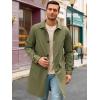 Runcati Mens Trench Coat Slim Fit Single Breasted Long Windbreaker Jacket Classic Lapel Casual Overcoat(Army Green)