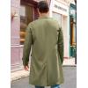 Runcati Mens Trench Coat Slim Fit Single Breasted Long Windbreaker Jacket Classic Lapel Casual Overcoat(Army Green)