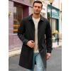 Runcati Mens Trench Coat Slim Fit Single Breasted Long Windbreaker Jacket Classic Lapel Casual Overcoat(Black)
