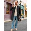 Runcati Mens Trench Coat Slim Fit Single Breasted Long Windbreaker Jacket Classic Lapel Casual Overcoat(Black)