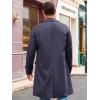 Runcati Mens Trench Coat Slim Fit Single Breasted Long Windbreaker Jacket Classic Lapel Casual Overcoat(Black Grey)