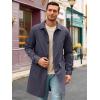 Runcati Mens Trench Coat Slim Fit Single Breasted Long Windbreaker Jacket Classic Lapel Casual Overcoat(Black Grey)