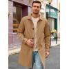 Runcati Mens Trench Coat Slim Fit Single Breasted Long Windbreaker Jacket Classic Lapel Casual Overcoat(Brown)